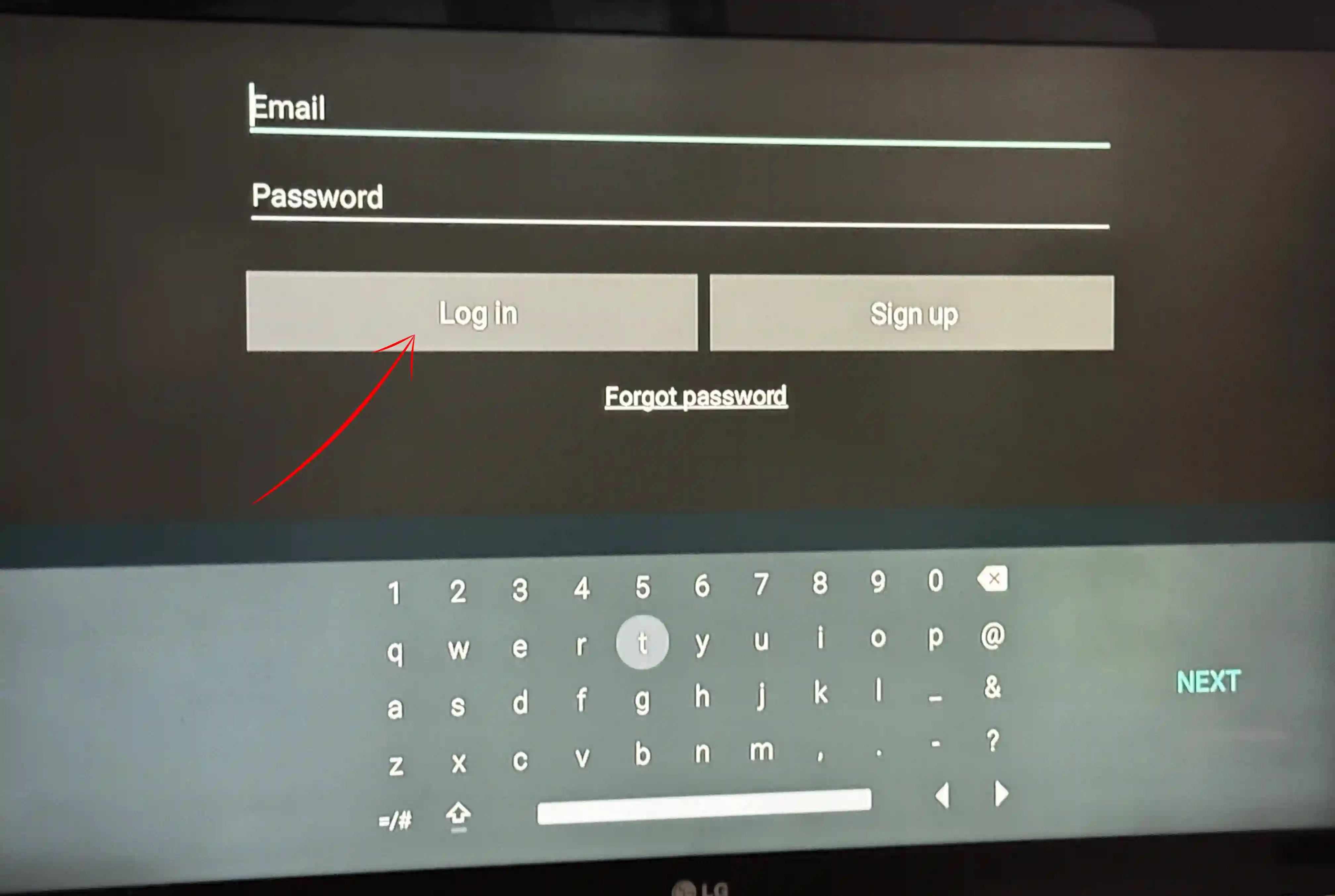 TiviMate Companion login screen on Android TV Box — enter email and password to activate Premium