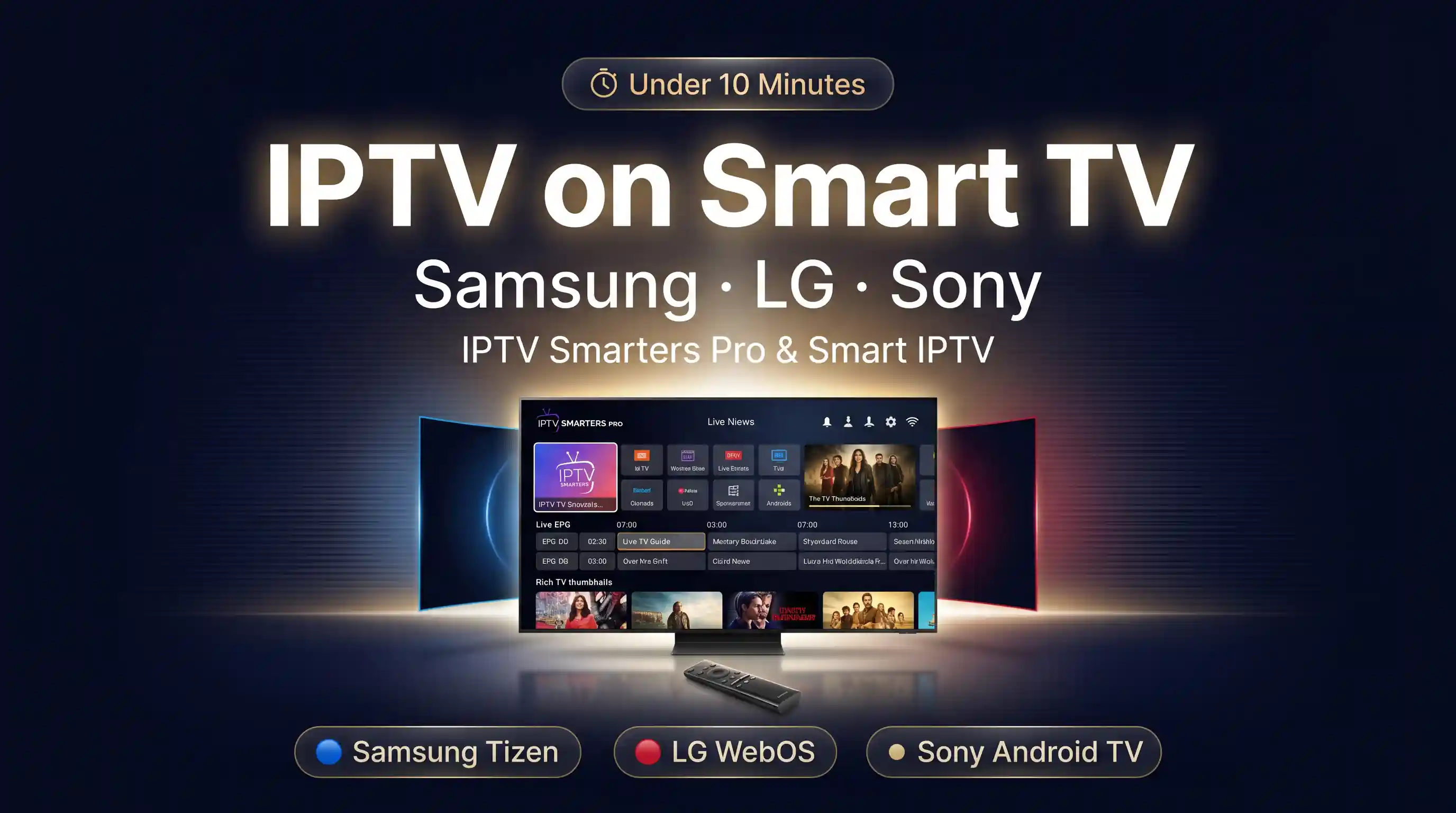 Complete IPTV setup guide for Samsung LG and Sony Smart TV using IPTV Smarters Pro and Smart IPTV app under 10 minutes